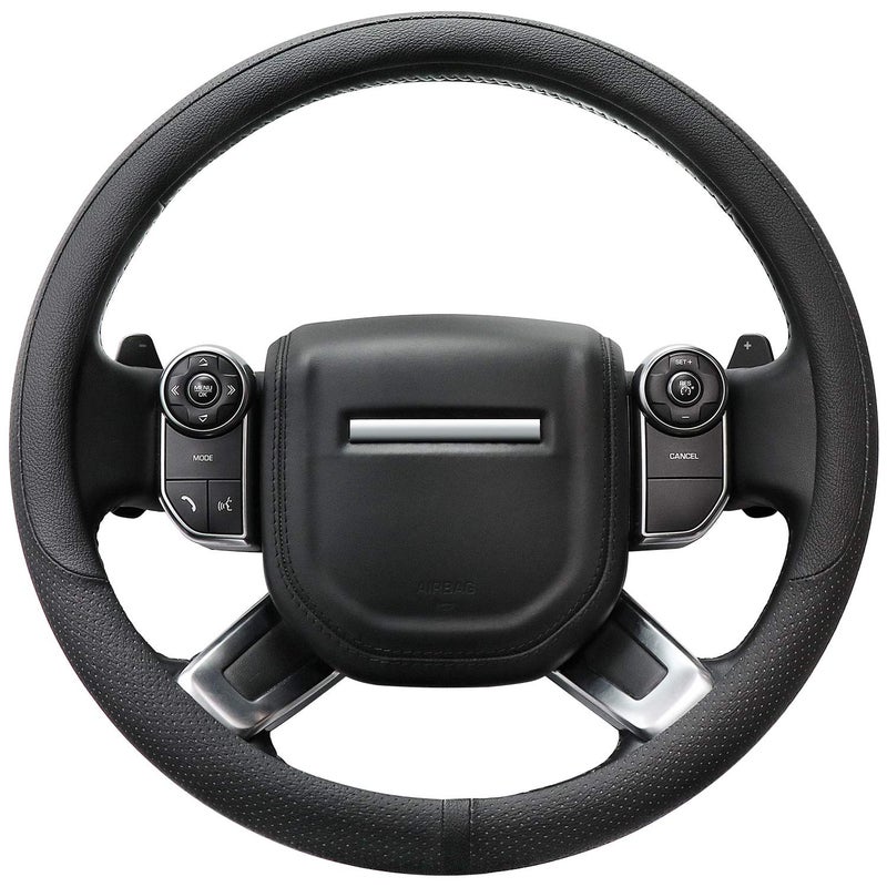 COFIT Breathable Car Steering Wheel Cover 16 inch Auto Universal Leather Wrap Non-Slip Protector Automotive Interior Accessories, Black (Suit for 15.5-16 inch) - Image 1